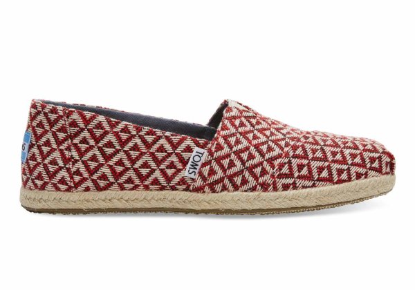 TOMS Espadrille Alpargata Red Diamond Geo Woven Rope Sole