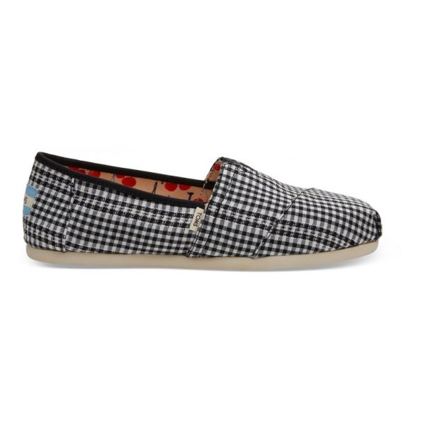 TOMS Espadrille Alpargata Black Gingham Stripe