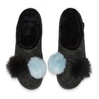 TOMS Slipper Ivy Black Multicolor Felt/Pom Pom